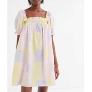 Urban Outfitters Puff Sleeve Babydoll Mini Dress Small S